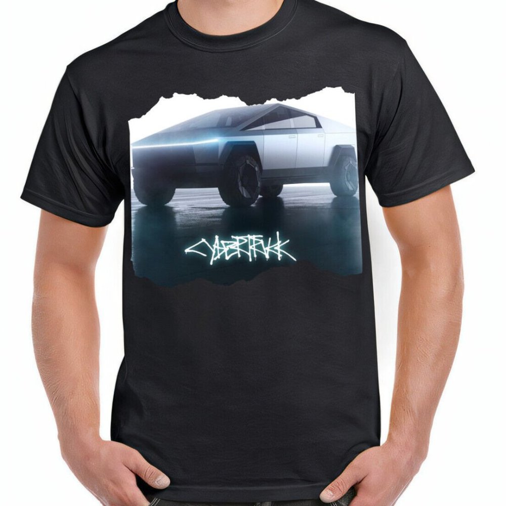 Tesla Cybertruck Electric Car Gift Men Son Dad Boyfriend T Shirt Tee S M L XL